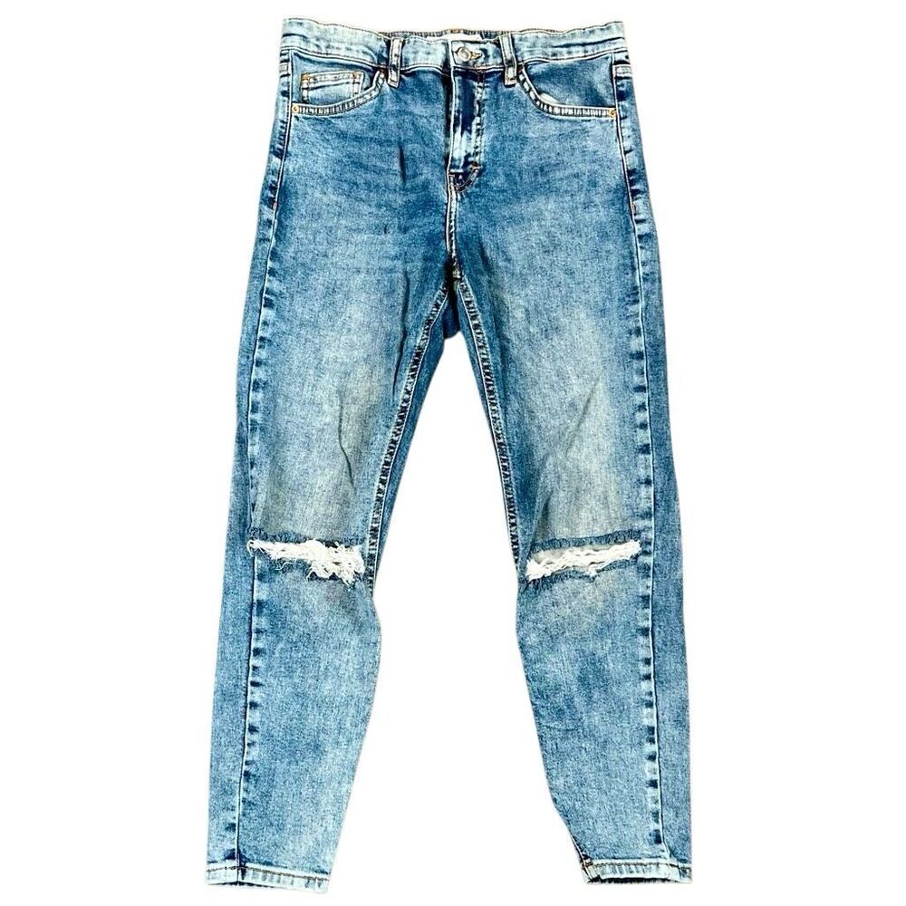 Topshop PETITE Light Blue Distressed Skinny Jeans